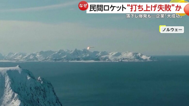 空中でクルッと回転すると、Uターンするように真っ逆さまに落下するロケット