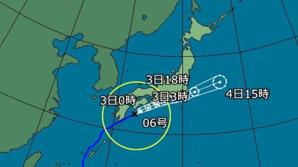 時雨確認用 台風6号】高知・四万十町にレベル4大雨危険警報｜FNNプライムオンライン