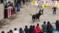 【2日で11人ケガ】ペルー伝統の闘牛祭り開催　男性「かかってこい」と一騎打ち挑むも病院搬送　目的は”自分の勇気試す”