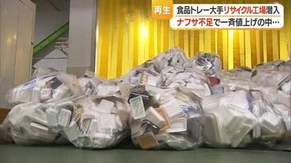 1日3～3.5トン・75万枚の食品トレー集まるリサイクル工場で“資源循環”の大切さ学ぶ　山形