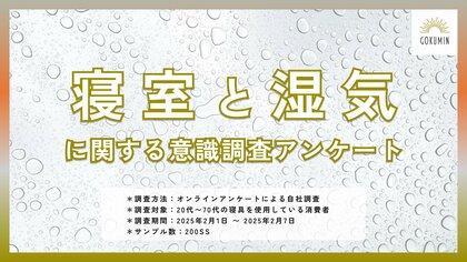 【湿気対策、どうしていますか? 】寝室の湿気問題に迫る消費者調査結果発表ー約60%がより簡単で効果的な湿気対策を希望