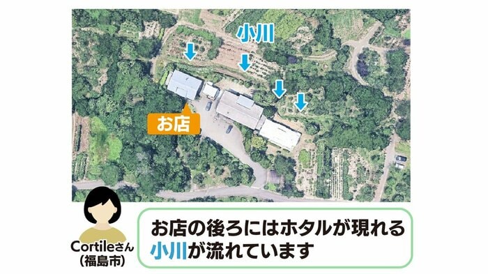 近くに小川が流れていた