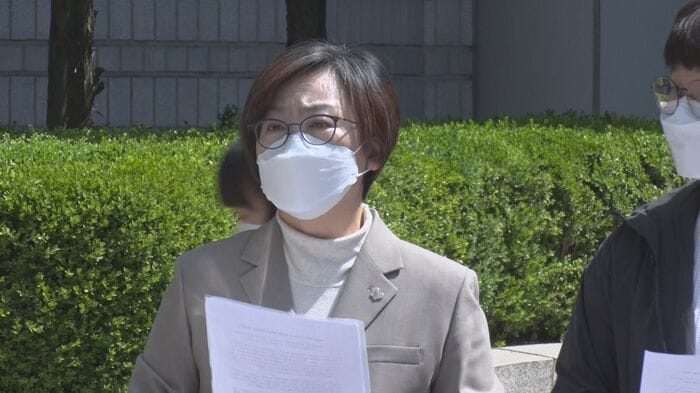 敗訴後に厳しい表情を見せる慰安婦支援団体「正義記憶連帯」のイ・ナヨン理事長