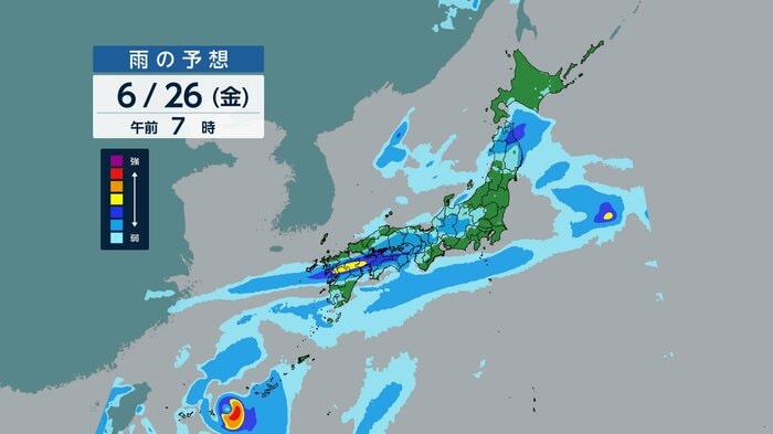 気象庁コンピューターの雨予想（24日午前の情報）