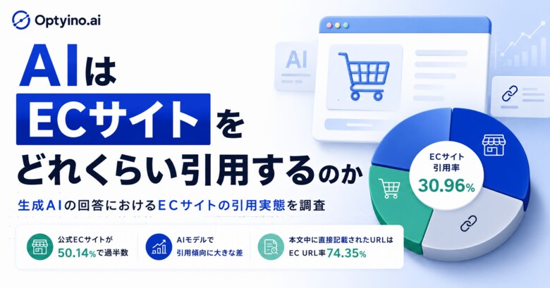 生成AIはECサイトをどれくらい引用する？Optyino.aiがAI回答32,280件を分析、回答の76.72%でECサイトを参照