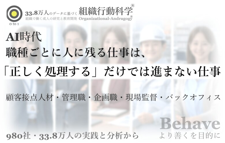 AI時代、職種ごとに人に残る仕事は「正しく処理する」だけでは進まない仕事で決まる（組織行動科学(R)）