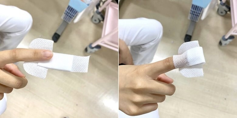 貼り方手順1(提供:湘南鎌倉総合病院)