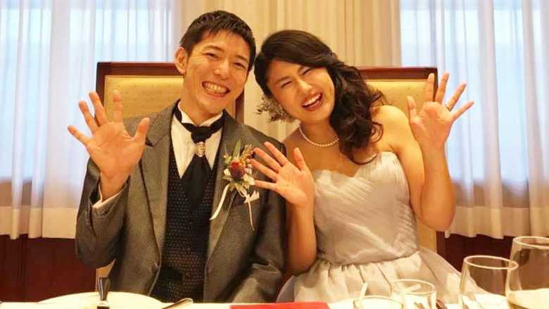 結婚式での二人