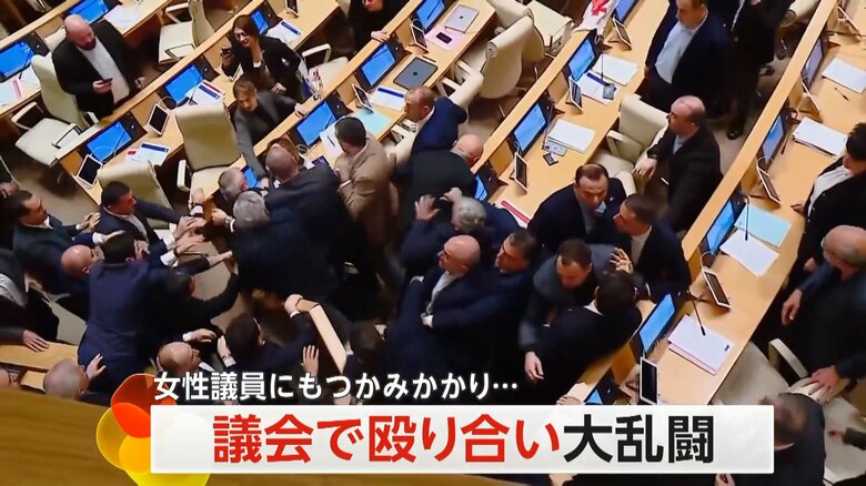 ルール無用の“バトルロイヤル状態”になったジョージアの議場