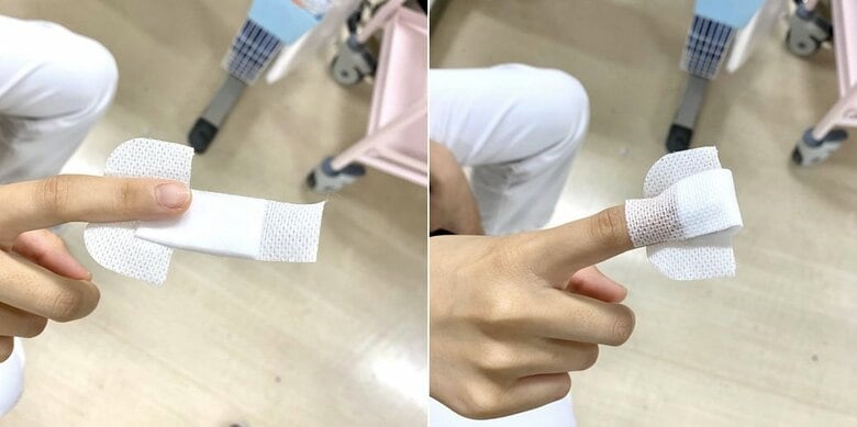 貼り方手順1（提供：湘南鎌倉総合病院）