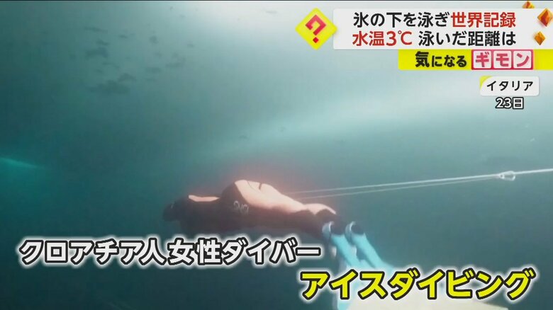 ヴァレンティーナ・カフォラさんがアイスダイビングに挑戦する様子（3）