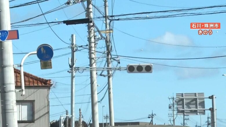 停電したままの信号