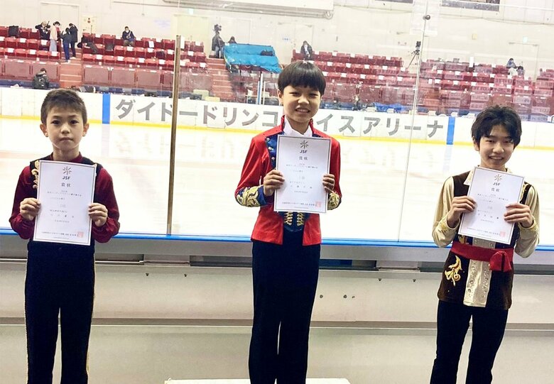 ノービスA男子の表彰台（東京選手権）