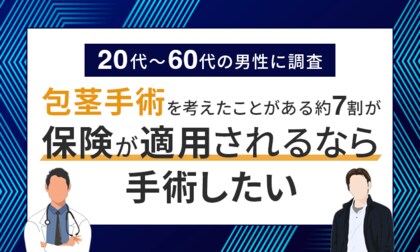 【20代~60代の男性に調査】包茎手術を考えたことがある約7割が「保険が適用されるなら手術したい」