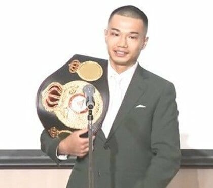 広島出身 増田陸選手（帝拳）がベルトを手に凱旋　ＷＢＡ世界バンタム級チャンピオン