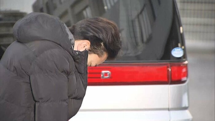 再逮捕された大古健太郎容疑者(33)(26日午後4時半ごろ、東京・野方署)