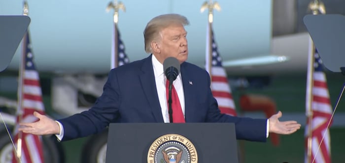 激戦州ミシガンで演説をするトランプ大統領 2020年9月10日