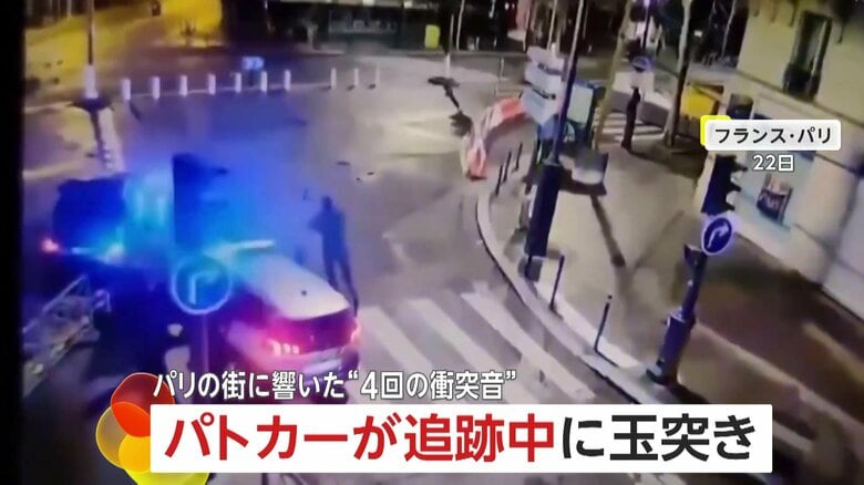 パトカーが追跡中に“玉突き事故” …逃走車に追突し時間差でまた追突　まさかの4台絡む事故に　フランス・パリ｜FNNプライムオンライン