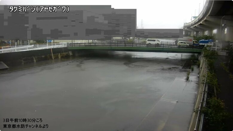 【速報】東京・葛飾区など流れる綾瀬川にレベル３氾濫警報　台風6号接近で水位上昇　気象庁｜FNNプライムオンライン