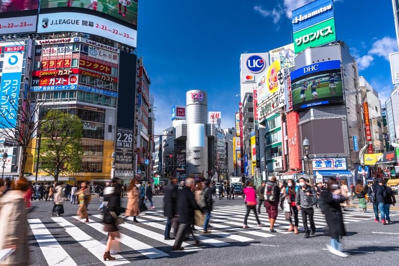 渋谷のスクランブル交差点