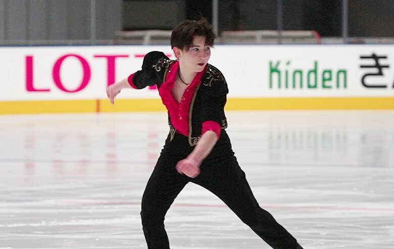 今大会唯一の80点台をマークした中田璃士のショート