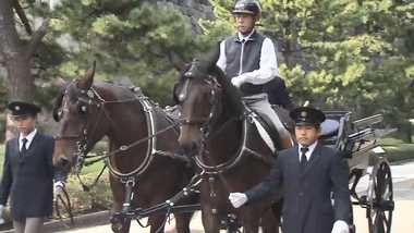 【独自】馬2頭を1人で驚きの手綱さばき 「親謁の儀」天皇陛下の乗られる馬車の練習に密着