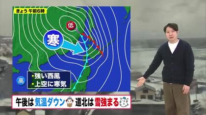 【北海道の天気 23日(月)】午後も道北で冬の嵐…暴風・高波に警戒を！今週も雪解け進む１週間　路面変化に注意を