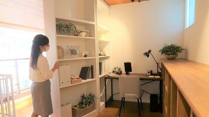 整理棚を動かすことで個室を作ることもできるという