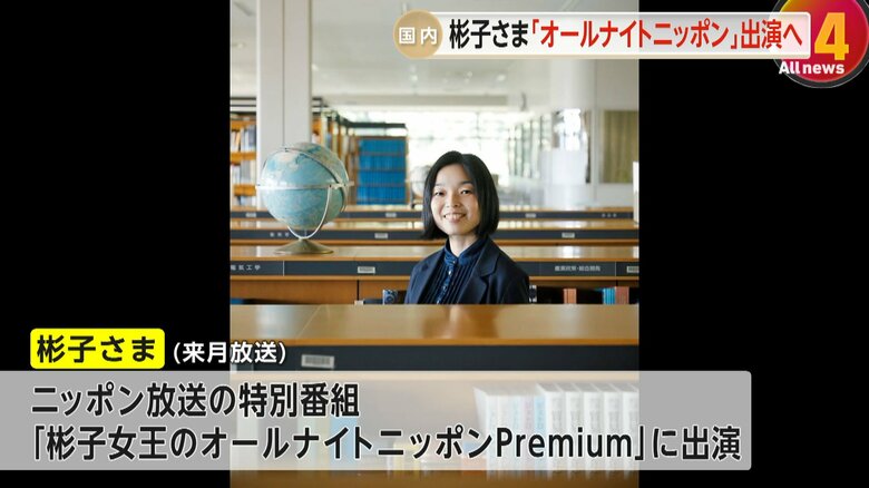 父・寬仁さまのギター演奏秘蔵音源も登場！「彬子女王のオールナイトニッポンPremium」4月放送　リスナーからはどんな質問が…｜FNNプライムオンライン