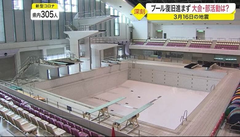 3月の地震が宮城県総体に影響 プールは25mに変更&水球練習は足が…プール復旧進まず【宮城発】
