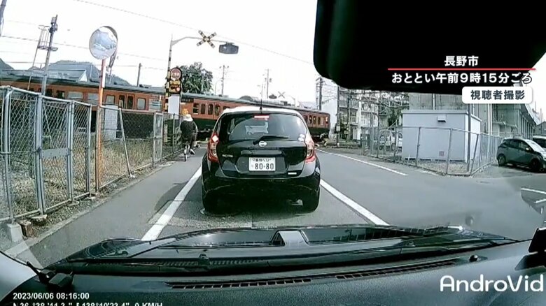 列車が左から通過