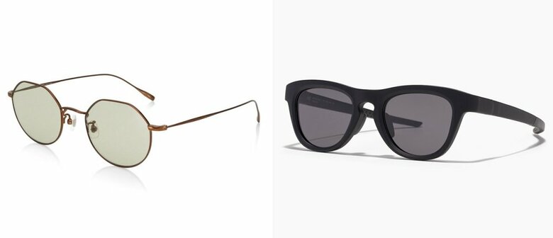 左：玉型（フレームの形）が小さい　右：玉型が大きい　（提供：JINS）