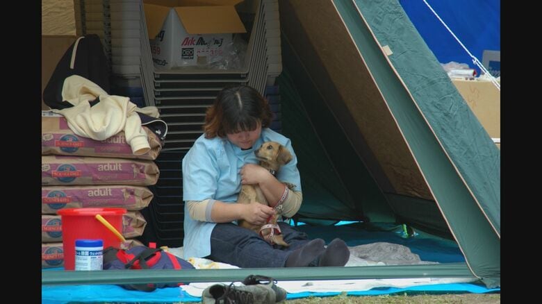 被災当時の様子（2004年／提供：災害救助犬十日町）