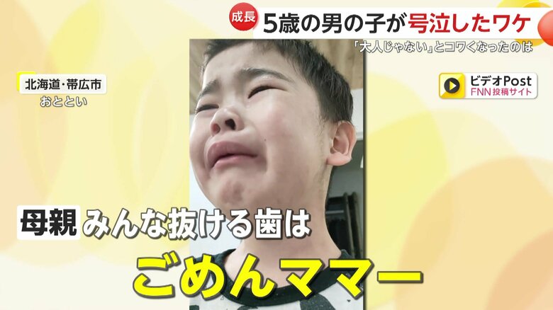「ごめんママ…」と話しながら号泣する我が子の姿を映した動画