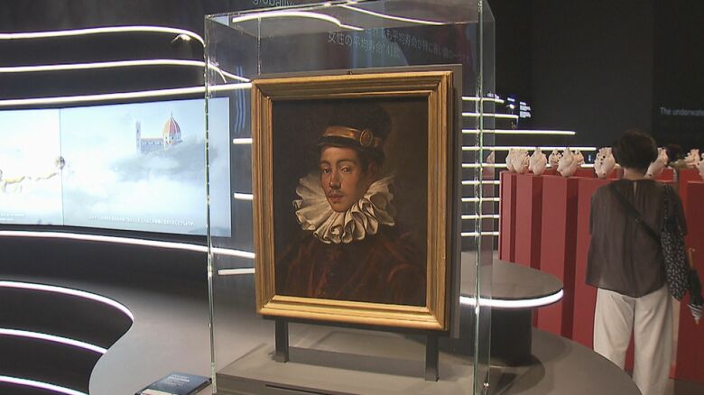 イタリア館に展示されている伊東マンショの肖像画