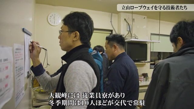 従業員寮があり、冬季期間は10人ほどが交代で常駐