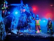 【速報】美咲町の県道で大型トラックが標識をなぎ倒し、住宅の石垣に衝突　６２歳の男性死亡　【岡山】