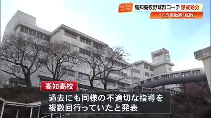 部員をどう喝した高知高校の野球部コーチ、過去にも不適切指導　減給の懲戒処分