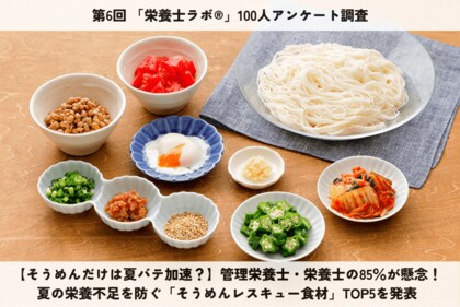 【そうめんだけは夏バテ加速？】管理栄養士・栄養士の85％が懸念！夏の栄養不足を防ぐ「そうめんレスキュー食材」TOP5を発表