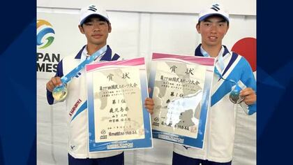 【国スポ】カヌー少年男子カナディアンペア(200m)で鹿児島選抜が優勝