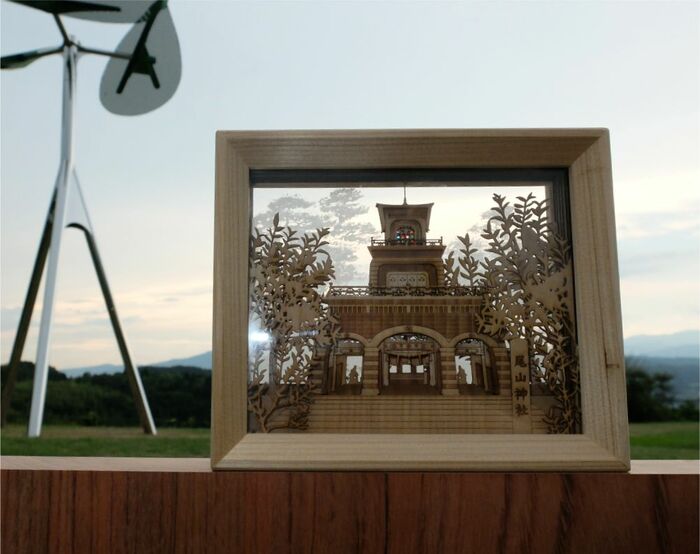 のとひばこ「尾山神社」(提供:東森木材)