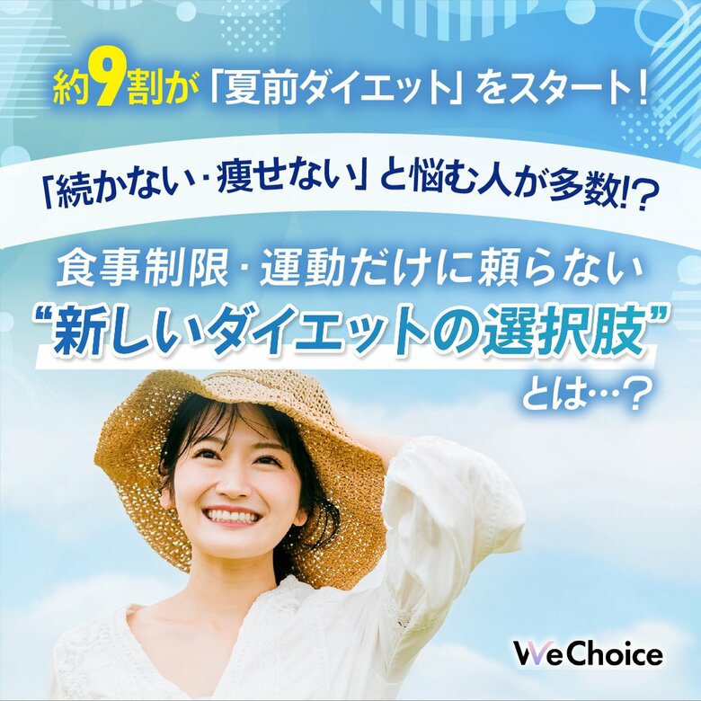 【9割が“夏前ダイエット”を開始】食事制限や運動で限界を感じた人が注目する“次の一手”とは?