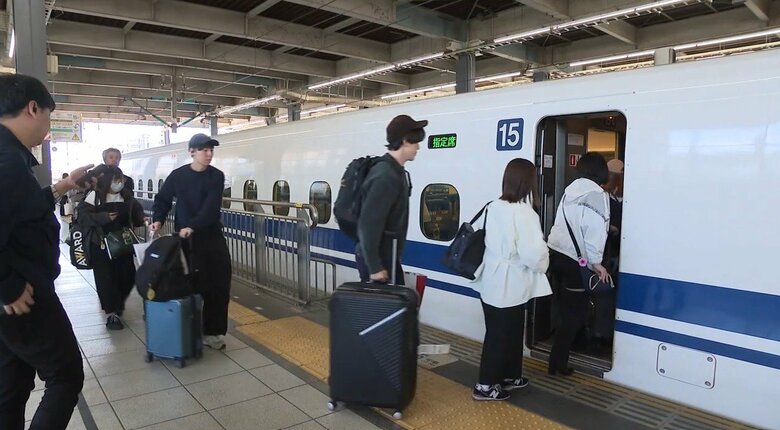 『山陽新幹線』ゴールデンウィークの利用者　昨年より７％増加　「休みの取りやすい曜日配列と増便が要因」｜FNNプライムオンライン