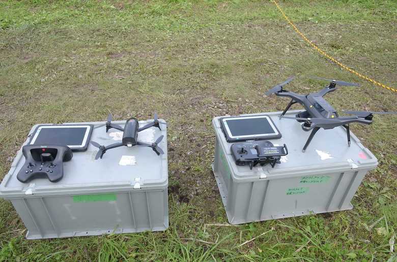 北海道厚真町に投入された陸自ドローン 撮影:陸上自衛隊