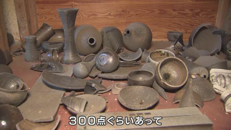 地震で割れた作品