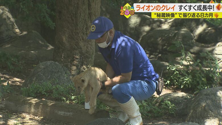 クレイを持ち上げる清水キーパー