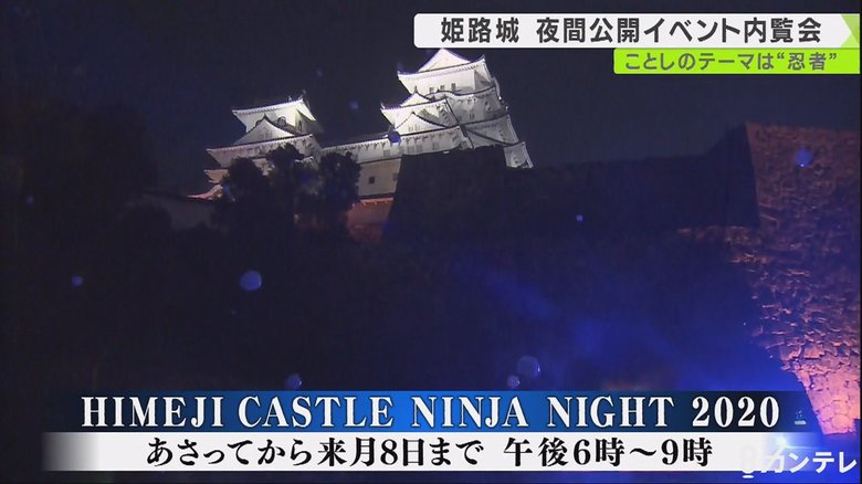 世界遺産・姫路城で夜間公開イベント 今年のテーマは「忍者」