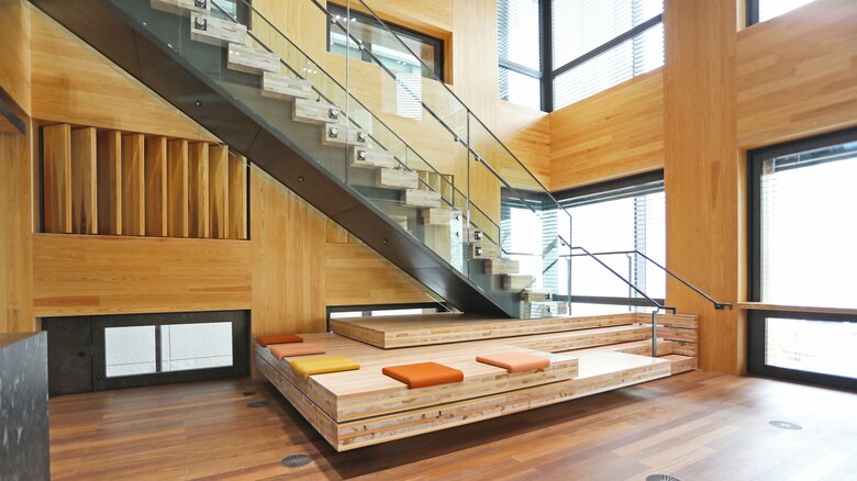 木造で耐火の認定を取得している（提供：大林組）