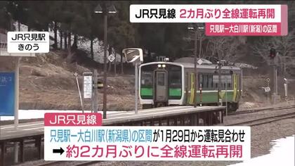 JR只見線　2ヵ月ぶりに全線運転再開　只見駅ー大白川駅（新潟）が再開　ふくしまDC追い風に