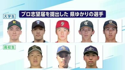 プロ野球ドラフト会議まで3日　プロ志望届提出の岩手ゆかりの8選手　